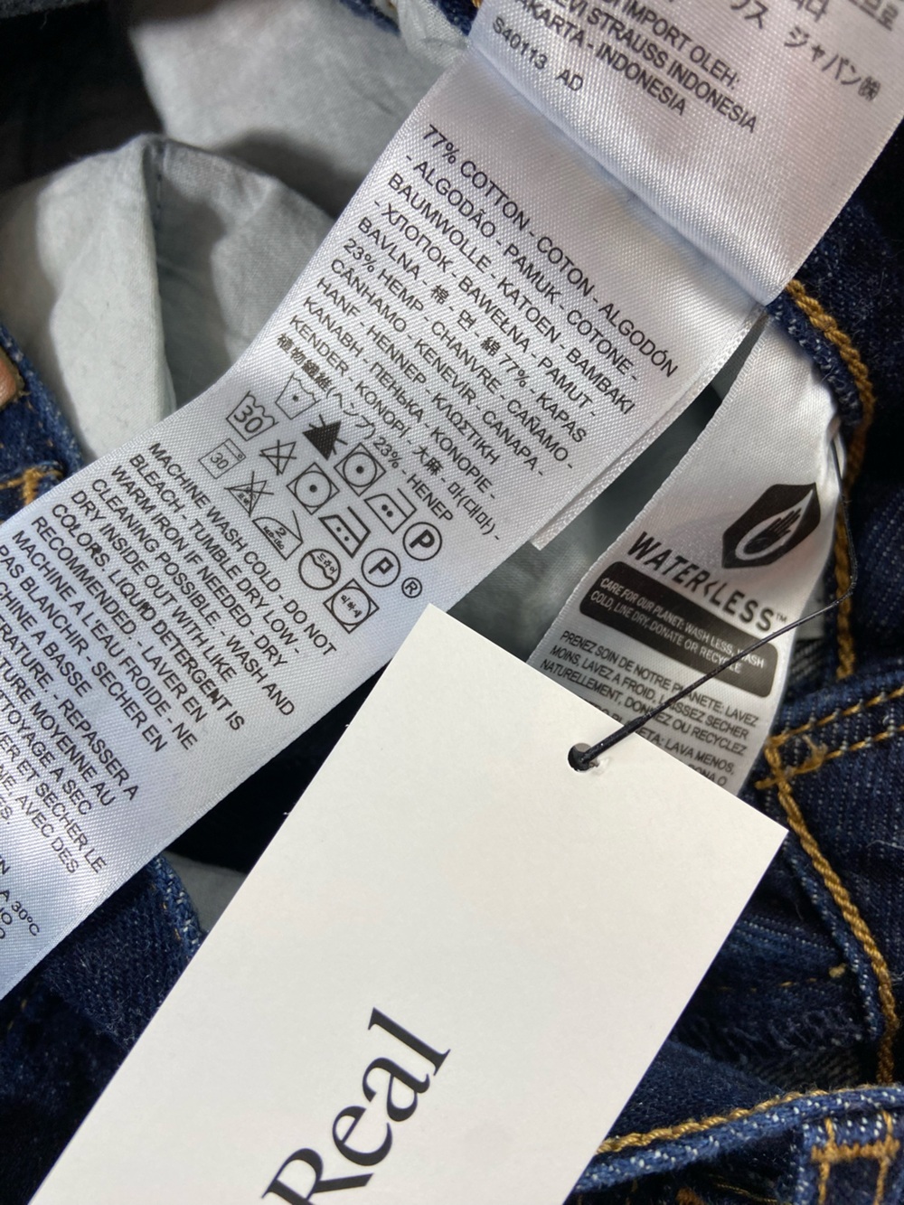 Levi's High Loose Dark Blue Wash Indigo Straight Wide Leg High-Rise Jeans Sz 27 - Picture 12 of 14